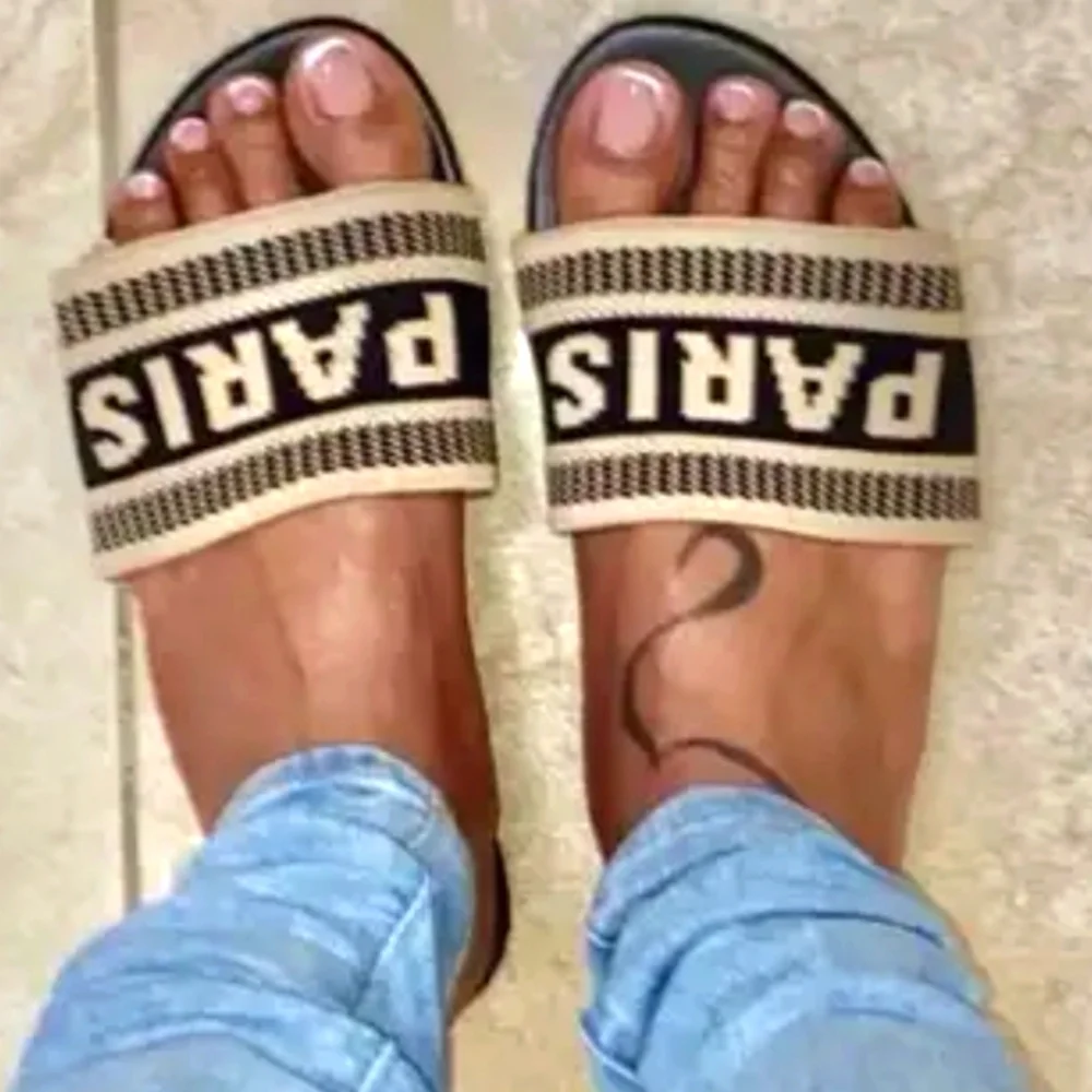 Stylish Black and Brown Slide Sandals